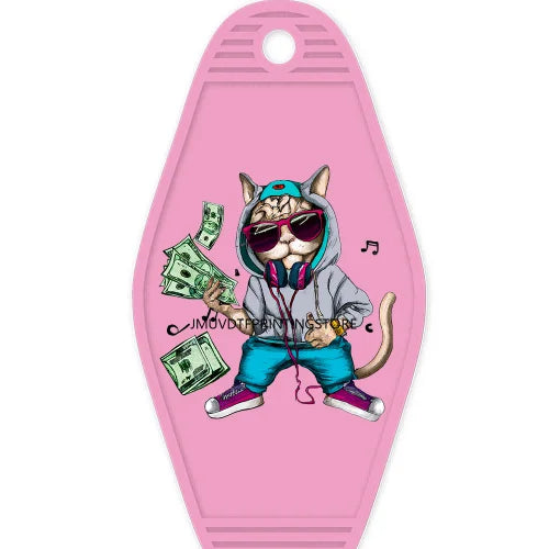 Hustle Hard Dope Bear High Quality WaterProof UV DTF Sticker For Motel Hotel Keychain Cartoon Bunny Animals