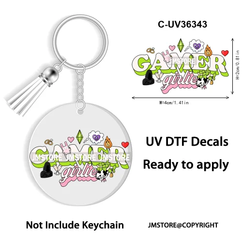 Trendy Bookish Inspirational Quotes UV DTF Decal Round Keychain Ready To Apply WaterProof Transfer Stickers For Circle Keychain