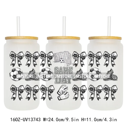 Coquette Baseball Mama Game Day 16OZ UV DTF Cup Wraps Ready To Apply Waterproof Transfer Stickers For Libbey Glass Can Tumbler