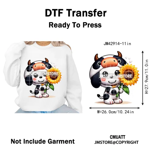 Scarf Christmas Cartoon Movie Mouse Friends Faux Yarn Embroidery Iron on DTF Transfers Stickers Ready to Press for Sweatshirts