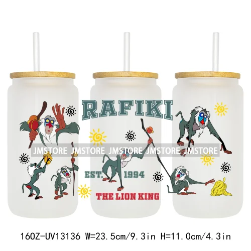 Cartoon Characters Family Trip 16OZ UV DTF Cup Wraps Ready To Apply Waterproof Transfer Stickers For Libbey Glass Can Tumbler