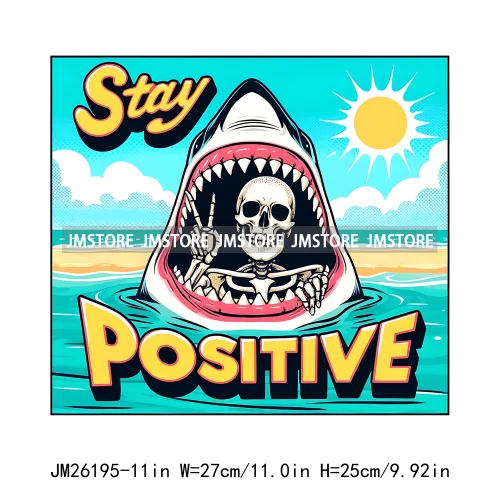 Good Vibes Sarcastic Skull Boujee Don't Be Salty On My Way To Stir The Pot DTF Iron On Heat Press Transfer Stickers For Clothing