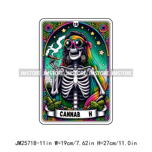 Mystic Witch Audacity Cereal Killer Skeleton Thermal Logos Tarot Card DTF Iron On Transfers Stickers Ready To Press For Hoodies