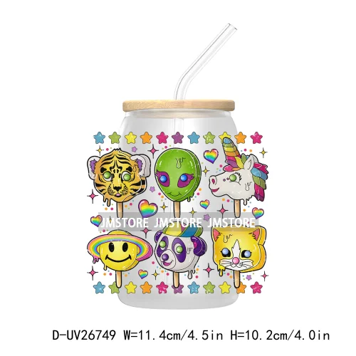 Horror Movies Ice Cream Cartoon Characters UV DTF Transfers Stickers Decals For Libbey Cold Cups Mugs Tumbler Waterproof Logo