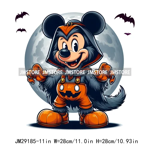 Cartoon Halloween Scary Cute Horror Characters Pumpkin Fall Vibes DTF Iron On Transfers Stickers Ready To Press For Clothing