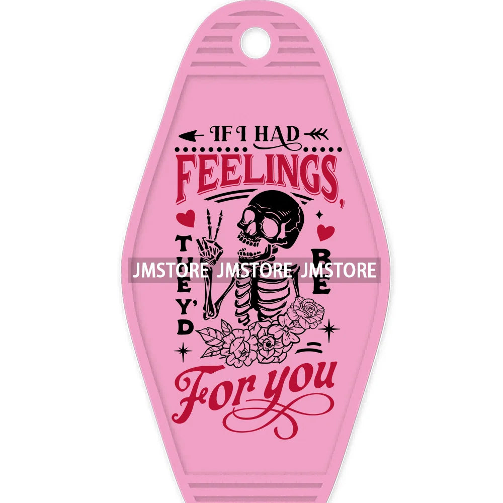 Loved To Death Skeleton Rose High Quality WaterProof UV DTF Stickers For Motel Hotel Keychain Blanks XOXO Valentines Day