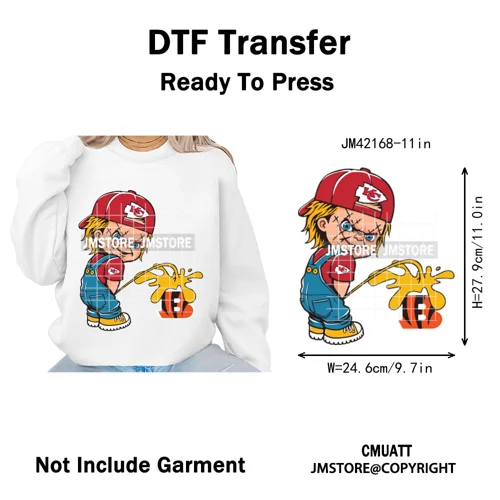 See You In Hell Scary Movie True Love Couple Halloween Season Iron on DTF Washable Transfers Stickers Ready to Press for Textile