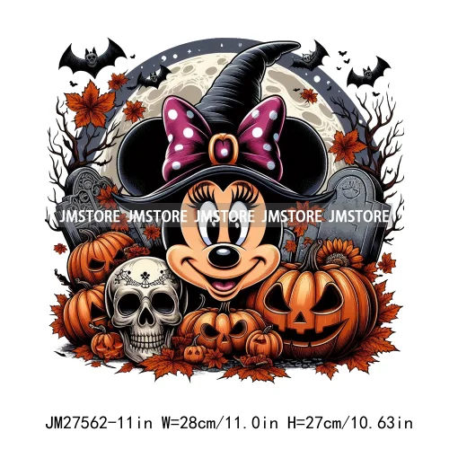 Cartoon Halloween Spooky Season Pumpkin Rip Gravestone Skull DTF Iron On Transfers Stickers Printing Ready To Press For Clothing