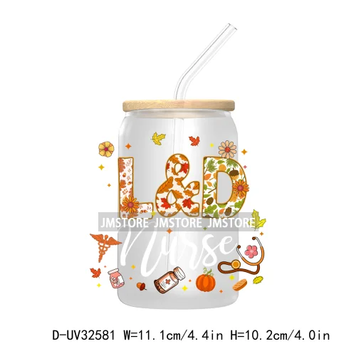 Labor And Delivery Thanksgiving Turkeys Pumpkin Season UV Sticker Decal For Libbey Cold Cups Mug Tumbler Transfer Stickers Nurse