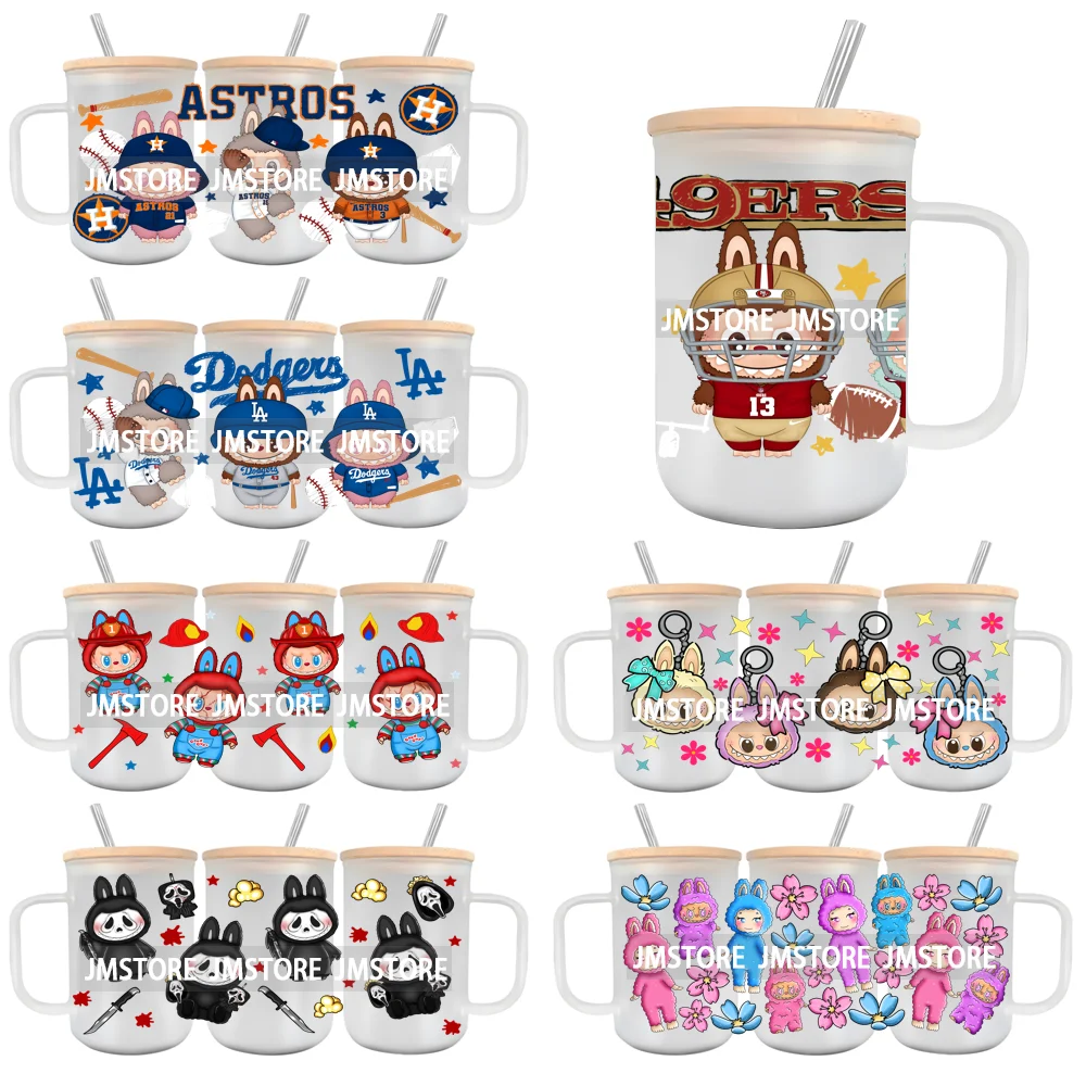 Sports Cartoon Characters UV DTF Cup Wrap Ready To Apply Waterproof High Quality Custom Prints For 15OZ Glass Mug Cup Tumbler