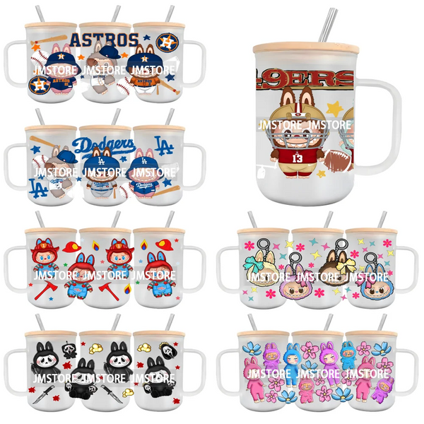 Sports Cartoon Characters UV DTF Cup Wrap Ready To Apply Waterproof High Quality Custom Prints For 15OZ Glass Mug Cup Tumbler