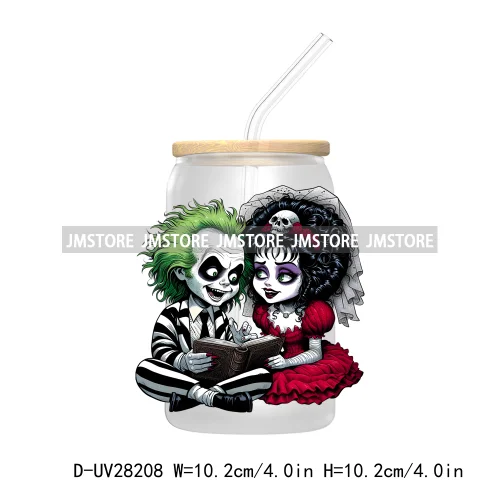 Cartoon Princess Couple Halloween Double Trouble UV DTF Transfer Stickers Decals For Libbey Cold Cup Mug Tumbler Waterproof Logo