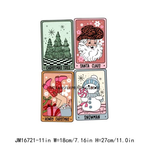 Iron On Joy Love Hope Christmas Santa Thermal Designs DTF Christmas Tree Mama Santa Claus Cookies Transfers Sticker For Clothes