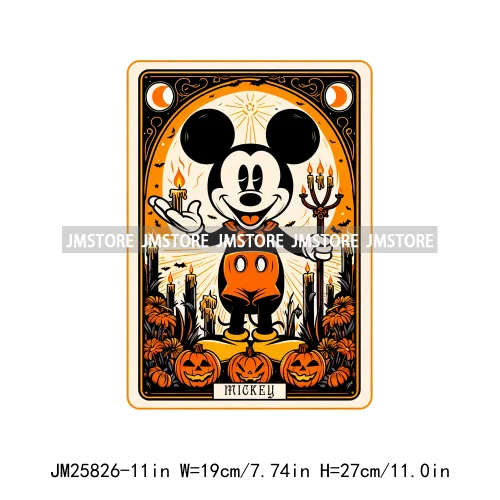 Cute Cartoon Animal Princess Characters Halloween Tarot Cards DTF Iron On Transfers Stickers Ready To Press For T-shirt Bags