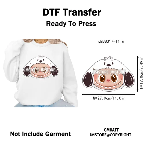 New Cartoon Costume Monster Dolls Lover DTF Printing Decals Iron on Washable Transfers Stickers Ready to Press for T-shirts