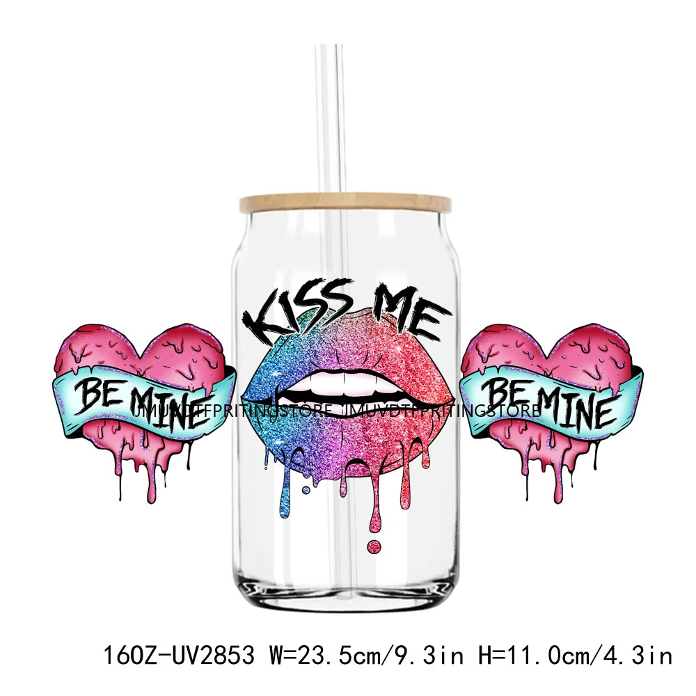 Camping Is My Valentine UV DTF Sticker For 16OZ Libbey Glass Cup Can Wrap Transfer Sticker Custom DIY Logo Love Camp Coffee