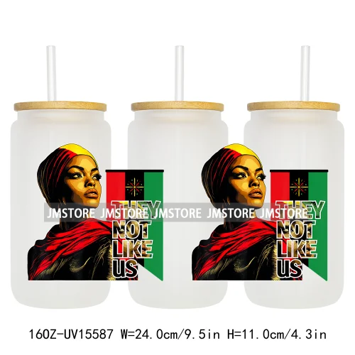 1865 Juneteenth Black History Month UV DTF Cup Wraps Ready To Apply CustomTransfer Stickers For 16OZ Libbey Glass Can Tumbler