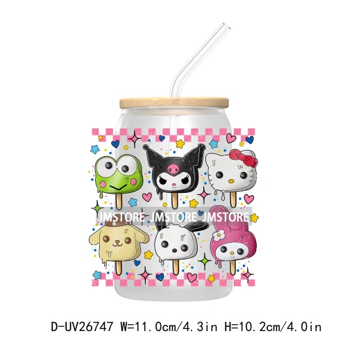 Horror Movies Ice Cream Cartoon Characters UV DTF Transfers Stickers Decals For Libbey Cold Cups Mugs Tumbler Waterproof Logo