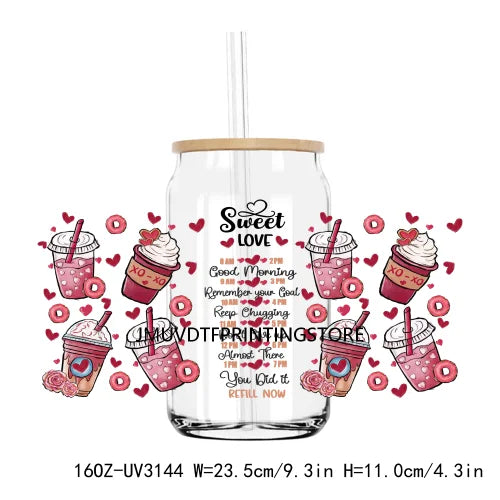 Cupid Ghostie Spooky Valentine's Day UV DTF Sticker For 16OZ Libbey Glass Cup Can Wrap Transfer Sticker Custom Labels DIY Logo