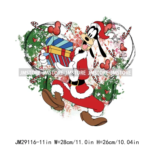 Cartoon Animal Character Merry Christmas Holiday Season Iron On DTF Transfer Stickers Logos Ready To Press For Hoodies