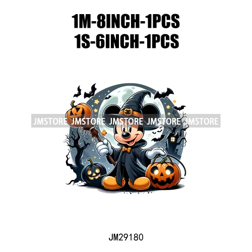 Cartoon Halloween Scary Cute Horror Characters Pumpkin Fall Vibes DTF Iron On Transfers Stickers Ready To Press For Clothing