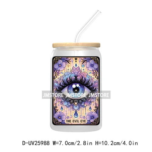 The Evil Eye Tarot Card UV DTF Transfer Stickers Decals For Libbey Cold Cups Mugs Tumbler Waterproof Custom Labels Witchy Vibes