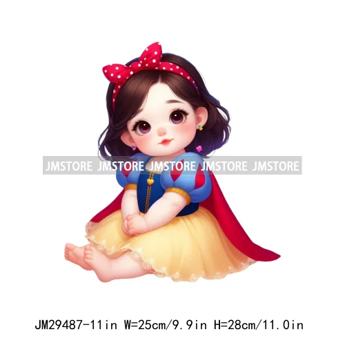 Cute Princess Cartoon Girls Baby Iron On DTF Transfers Stickers Printing Designs Ready To Press For Clothes Bags