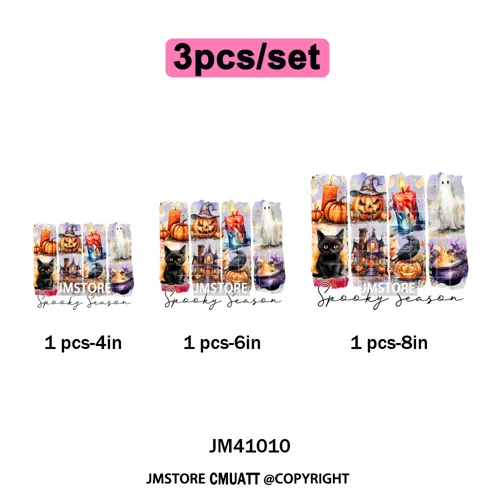 Cute Iridescent Ghost Girly Halloween Coquette Spooky Vibes Iron on Washable DTF Transfers Stickers Ready to Press for Clothing