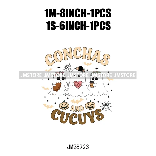 Cute Aqui Espantan Mexican Ghost Creepy Conchita Era Conchas And Cucuys Iron On DTF Transfer Stickers Ready To Press For Hoodies