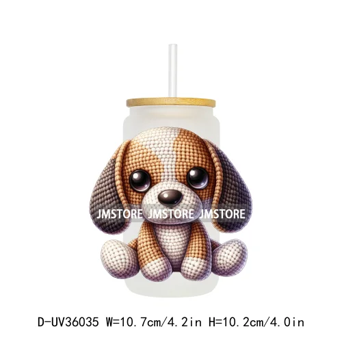 New Knitted Baby Animals UV Sticker Decals For Libbey Cold Cups Mugs Tumbler Transfer Stickers Waterproof High Quality Labels