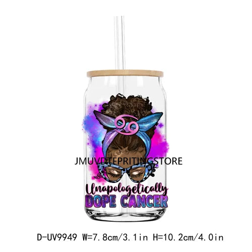 Constellation Afro Women UV DTF Transfers Stickers Decals For Libbey Cold Cups Mugs Tumbler Waterproof DIY Logo Zodiac Messy Bun