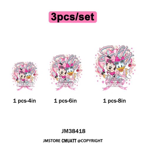 Funny Shells Coquette Bow Summer Salty Vibes Cartoon Printing Designs Iron On DTF Transfer Stickers Ready To Press T-shirts Bags