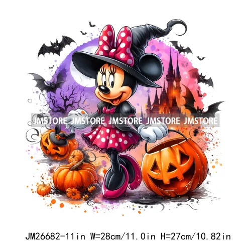 Wholesale Cartoon Character Pumpkin Halloween Scary Vibes Thermal Logo DTF Iron On Transfer Stickers Ready To Press For Clothing