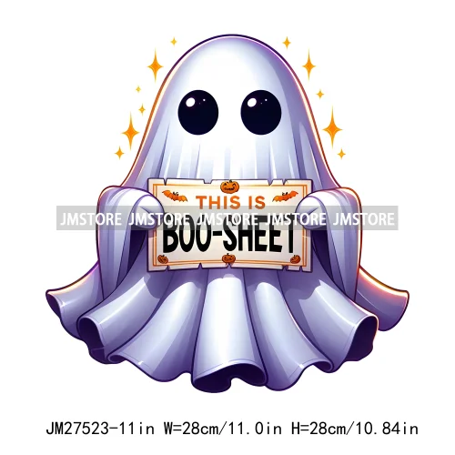 Cute Boo Howdy Floral Ghouls Animal Pumpkin Halloween Decal Logos DTF Iron On Transfers Stickers Ready To Press For T-shirts