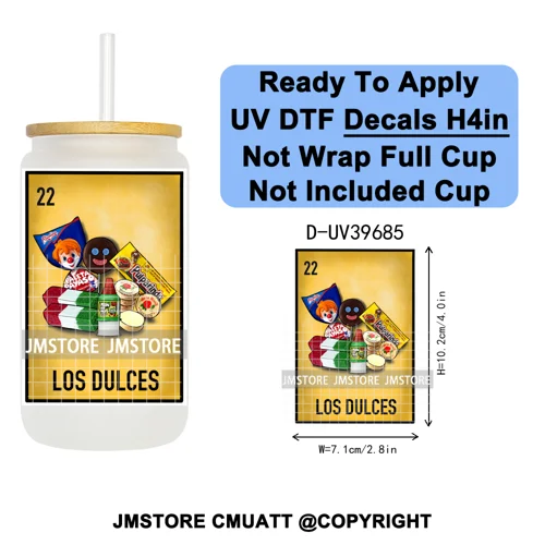 Mexican Conchas Spooky Ghost Concha UV DTF Decals Ready To Apply Waterproof Transfer Stickers Prints For 16OZ Libbey Glass Can