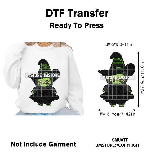 Sorat Sweet Sorat Spooky Cartoon Monster Halloween Designs Iron on DTF Washable Transfers Stickers Ready to Press for Hoodies