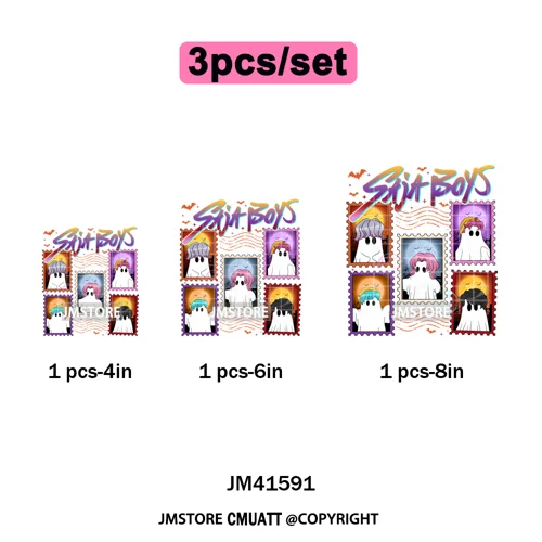 In My Boys Era Ghost Cartoon Anime Movie Kpop Halloween Vibes Iron on DTF Washable Transfers Stickers Ready to Press for Hoodies