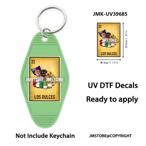 Mexican Conchas Ghost Spooky Halloween UV DTF Motel Keychain Wraps Ready To Apply Waterproof High Quality Hotel Keychain Decals