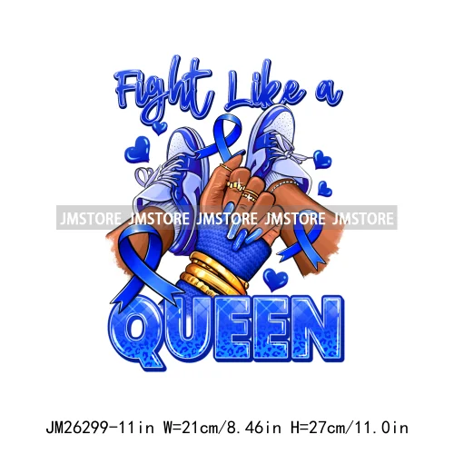 Afro Woman Pink Fight Like A Queen Hope Blessed Breast Cancer Awareness DTF Iron On Transfer Stickers Ready To Press For Hoodies