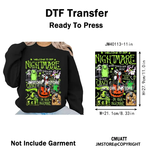 Old School Halloween Horror Movie Killer Bad Queen Thug Life Iron on DTF Washable Transfers Stickers Ready to Press for Clothes
