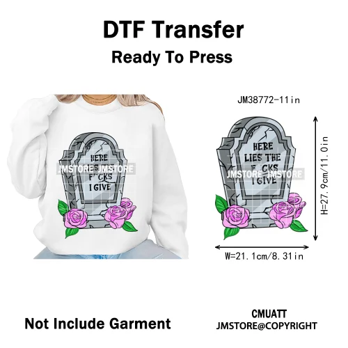 New Sarcastic Halloween Snarky Inspire Quotes Printing Iron on DTF Washable Transfers Stickers Ready to Press for Clothing Bags