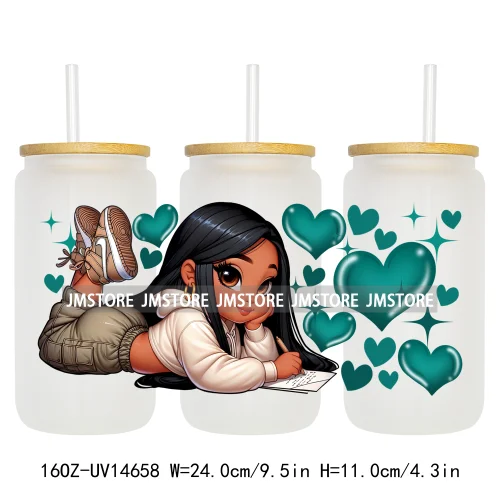 Cartoon Princess Hearts UV DTF Stickers Ready to Transfer Cup Wrap Custom Labels DIY Craft For Libbey Can Glass Tumblers Mugs