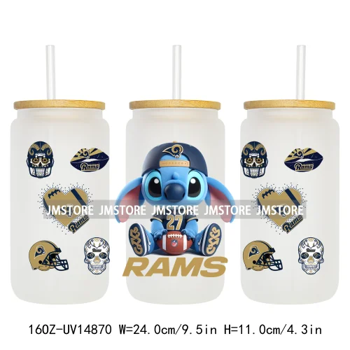Cute Cartoon Sport Team Game Day 16OZ UV DTF Cup Wraps Ready To Apply Waterproof Transfer Stickers For Libbey Glass Can Tumbler