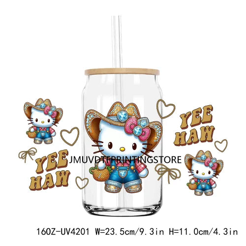 Cartoon Couple 16OZ UV DTF Cup Wrap Transfers Stickers Mouse And Friends Custom Labels DIY Waterproof Logo For Libbey Glass Can