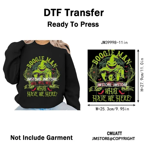 Halloween Horror Party Cartoon Friends Nightmare Spooky Vibes Iron on DTF Washable Transfers Stickers Ready to Press for Clothes