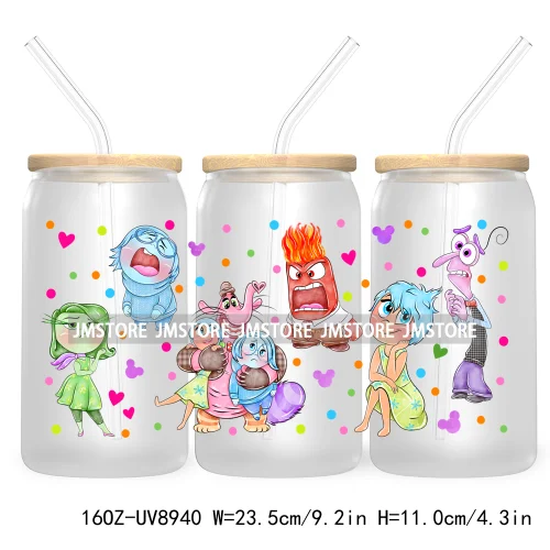 Cartoon Movie Characters UV DTF Stickers For 16OZ Libbey Glass Cup Can Wrap Transfer Printing Custom Logo Labels Best Friends