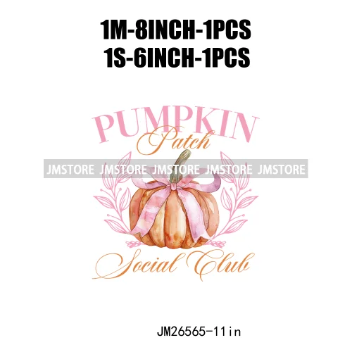 Fall Floral Coquette Bow Religious Jesus Autumn Girly Take Me To Pumpkin Patch DTF Iron On Transfers Stickers For T-shirt Bags