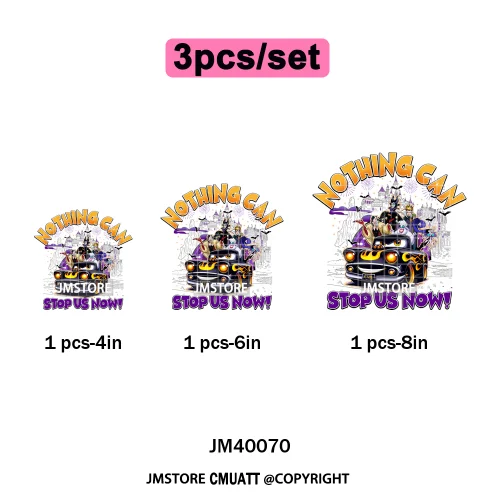 Nightmare on Main Street Pumpkin Spooky Halloween Cartoon Season Iron on DTF Heat Transfers Stickers Ready to Press for Hoodies