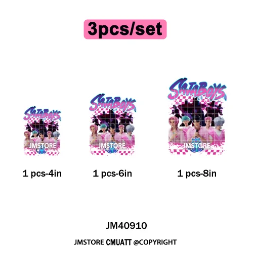 Music Kpop Group Lover Anime Fans Boys Girls Hunters Inspired Iron on DTF Washable Transfers Sticker Ready to Press for Clothing