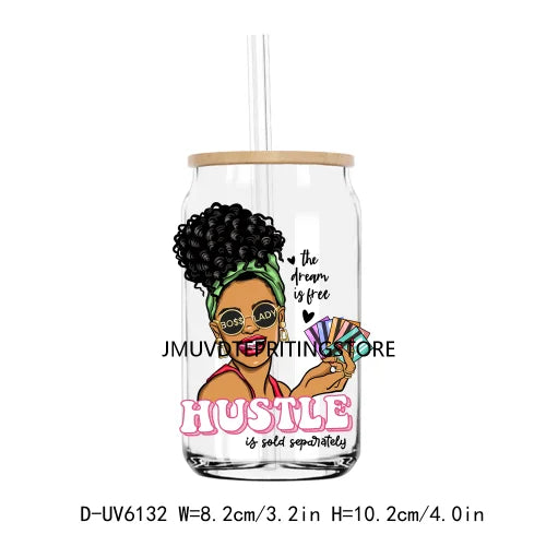 African American Black Women UV DTF Transfers Stickers Decals For Libbey Cold Cups Mugs Tumbler Waterproof DIY Craft Afro Girls